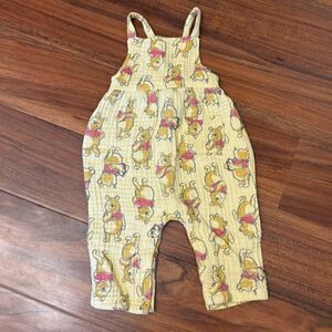Disney Baby Winnie the Pooh yellow lightweight overall jumpsuit